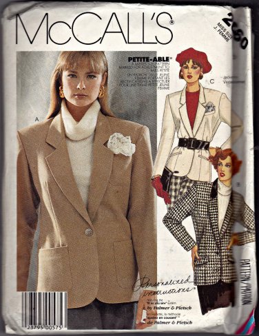 Vintage McCall Pattern 2660 uncut Palmer & Pletsch Jacket Blazer size 20