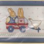 Wagon Buddies Bunnies Duck or Chicken Counted Cross Stitch Kit with Frame