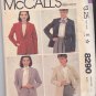 McCall's Pattern 8290 Uncut 14 Faux Suede Lined Jacket Notch or Shawl Collar