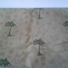 Palm Trees Twill Brocade Decor Fabric Remnant  1/2 yard Tan Beige Olive