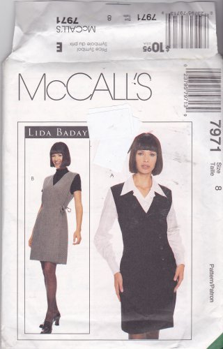 McCall's Pattern 7971 Uncut 8 Blouse French Cuffs Lined Jumper Lida Baday