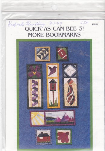 The Violet Patch Quick as Can Bee 3 Patchwork Pattern 5909 Quilted Bookmarks