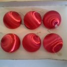 Vintage Pyramid Satin Ball Ornaments Red 2.5 inches Box of 6