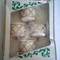 Vintage Bradford Satin Drum Ornaments Ivory Gold 2.5 inches Box of 4