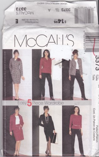 McCall 3373 Pattern Uncut FF 6 8 10 Easy 5 Piece Wardrobe Career Separates