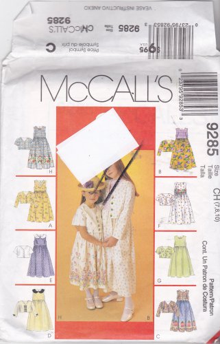 McCall's 9285 Pattern Uncut FF 7 8 10 Girls Sleeveless Empire Waist Dress Jacket