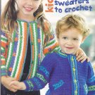 Kids Playful Sweaters to Crochet Pattern Booklet Jane Snedden Peever Leisure Arts 3826