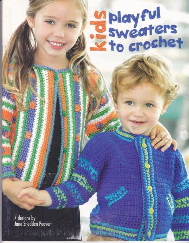Kids Playful Sweaters to Crochet Pattern Booklet Jane Snedden Peever Leisure Arts 3826