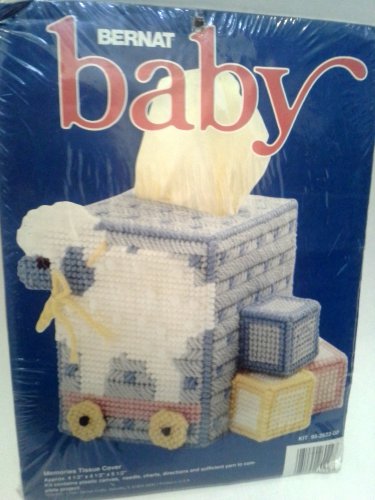Bernat Baby Plastic Canvas Kit Tissue Cover Lamb Pull Toy and Blocks Design 95-2622-00