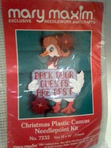 Back Door Guests Are Best Mary Maxim Plastic Canvas Kit Christmas Goose Holiday Decor Sign 7232