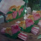 Spring Tulip Napkin Holder and 4 Napkin Rings Plastic Canvas Kit Flowers S91-612 for DIY Table Decor