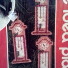 Christmas Holiday Needlepoint Plastic Canvas 6 Mini Clock Ornament Kit Mary Maxim 27382
