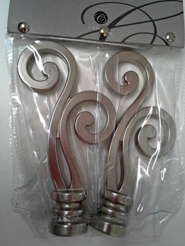 Pkg of 2 Cambria Lariat Decorative Finials 105108 Brushed Nickel finish 4.75 inches