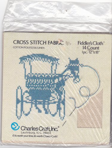 Charles Craft Fiddler's Cloth 12x18 inches 14 Count Cotton Poly Linen for Cross Stitch