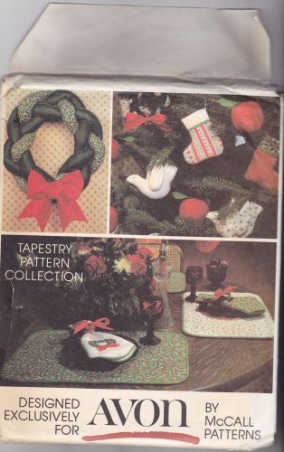 McCall's Avon Christmas Crafts Sewing Pattern Uncut Stocking Braided Wreath Ornaments