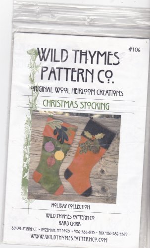 Wild Thymes Sewing Pattern 106 Christmas Stocking