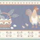 Vintage Chicken Rooster Eggs Chicks Wallpaper Border 6-3/8 inches x 5 yards 1980s BWT9210