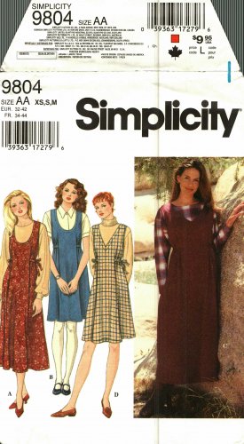 Simplicity 9804 Pattern xs s m Uncut Pullover Flared Jumper Modest