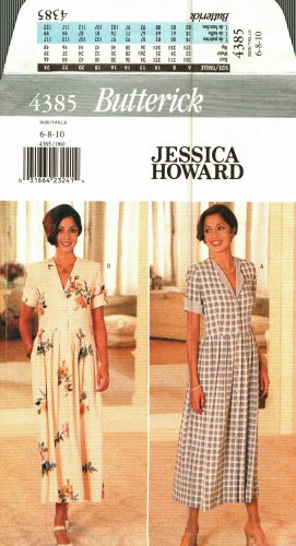 Butterick 4385 Pattern 6 8 10 Uncut Loose Fit Above Ankle Dress Jessica Howard