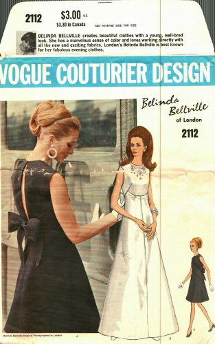 Vogue Couturier Design 2112 Pattern 10 Belinda Bellville with label Evening Dress