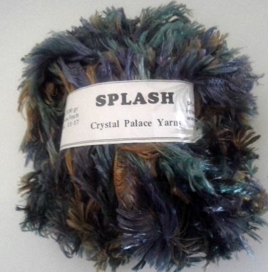 Crystal Palace Splash Novelty Eyelash Yarn 7189 Tidepool Shades of Blue Green