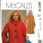 McCall's M5718 Pattern Uncut FF 8 10 12 14 16 Warm Lined Jacket Coat Button Front Winter
