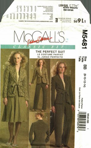McCall M5481 Pattern Uncut Palmer Pletsch Perfect Suit 8 10 12 14