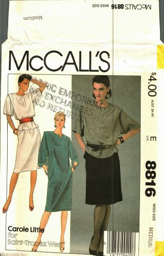 McCall's 8816 Pattern Uncut 14 16 Dress Tunic Skirt Carole Little Saint-Tropez West