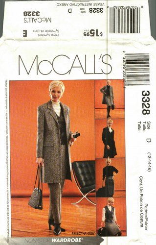 McCall's 3328 Pattern uncut 12 14 16 Career Jacket Vest Pants Skirt