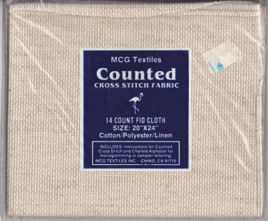 MCG Textiles Fiddler's Cloth 20x24 inches 14 Count Cotton Poly Linen for Cross Stitch