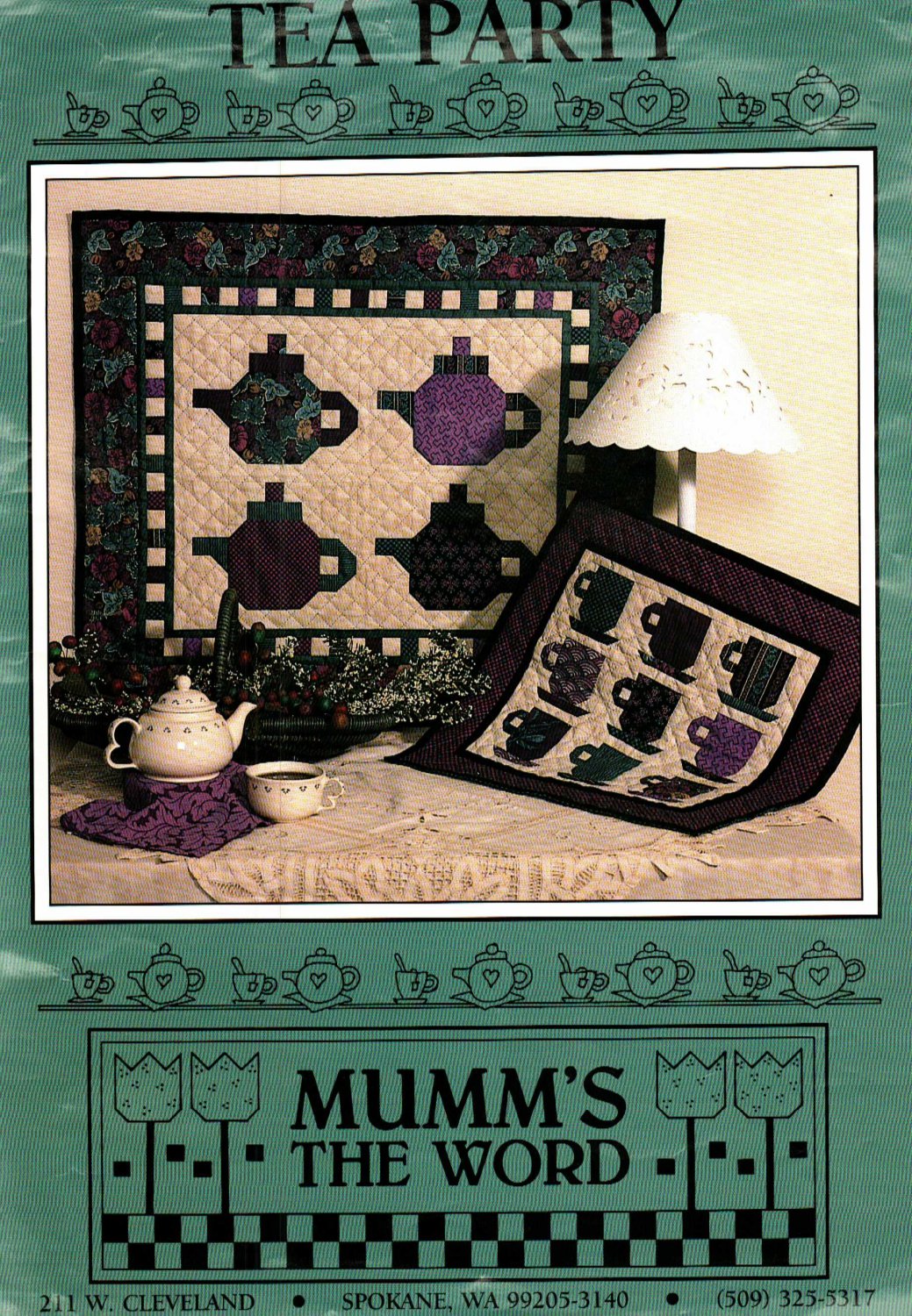 Mumm's the Word Tea Party Teapot and Teacup Mini Quilt Pattern to Sew