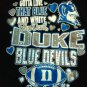 Duke Blue Devils Football T-Shirt Love Black Hearts 2X Women Plus 100% Cotton
