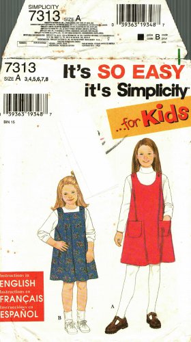 Simplicity 7313 Pattern uncut Toddlers Girls 3 4 5 6 7 8 Jumper
