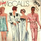 McCall's 3474 Pattern uncut Medium 14 16 Silky Robe Nightgown Camisole Pants Shorts Lingerie