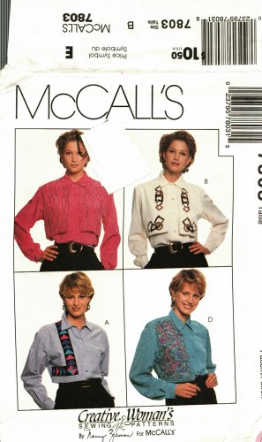 McCall's 7803 Pattern uncut 8 10 12 Decorated Blouse with Overlay Nancy Zieman