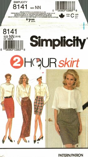 Simplicity 8141 Pattern uncut 10 12 14 16 Ankle Knee or Mini Length 2 Hour Skirt