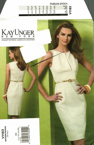 Vogue 1183 v1183 Pattern uncut 14 16 18 20 Fitted Lined Dress Kay Unger