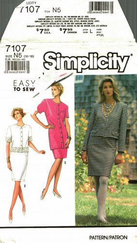 Simplicity 7107 size 10 12 14 16 18 may be missing pieces, 50 cents plus shipping