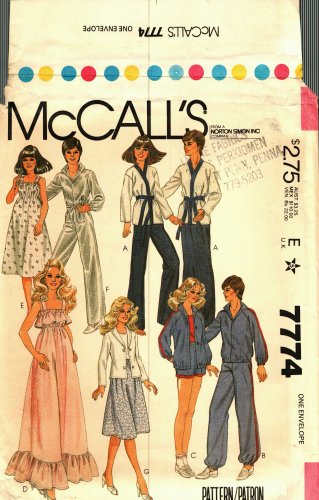 McCall's 7774 Pattern Uncut Clothes for Fashion Dolls like Barbie & Ken, Donny & Marie