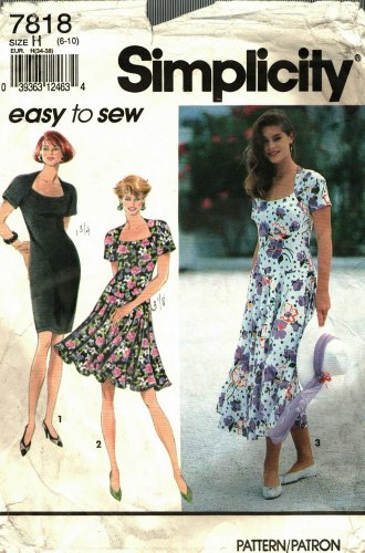 Simplicity 7818 Pattern uncut 6 8 10 Flared or Slim Dress for Stretch Knits