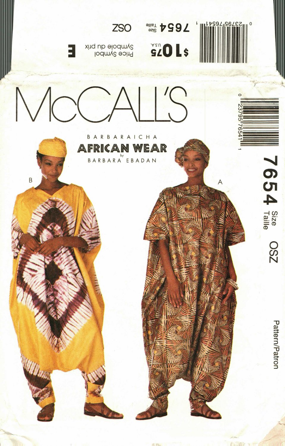 McCall's 7654 Pattern uncut Barbaraicha African Wear Barbara Ebadan ...