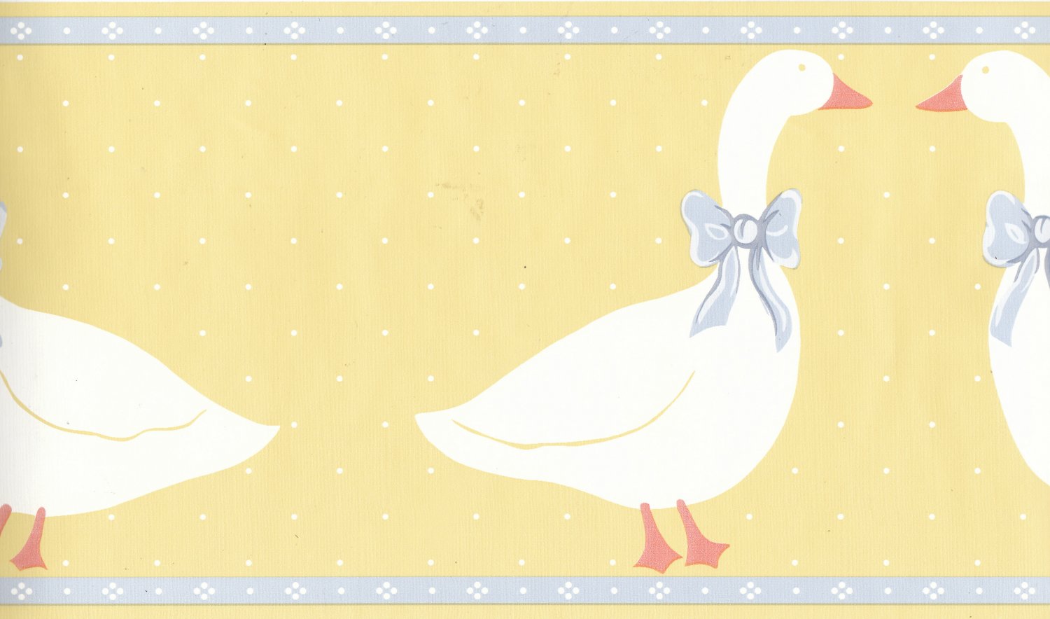 Vintage Goose Geese with Bow Wallpaper Border 6.75 inches x 4.5 yards