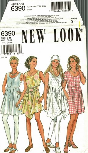 Simplicity New Look 6390 Pattern uncut 6 8 10 12 14 16 Sleeveless Short Dress or Long Top