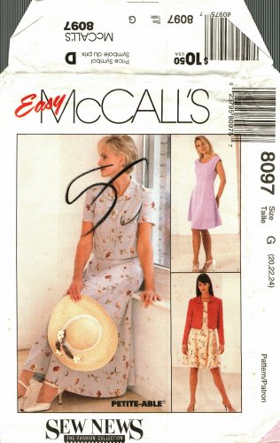 McCall's 8097 Pattern Uncut 20 22 24 Dress and Jacket