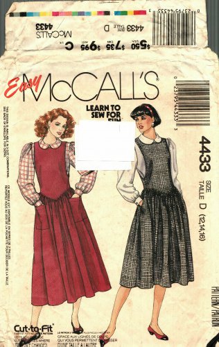 McCall's 4433 size 16 Jumper and Blouse may be missing pieces, 50 cents plus shipping