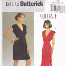 Butterick B5132 Pattern uncut 8 10 12 14 Dress with Deep V Neckline, Tucks Chetta B