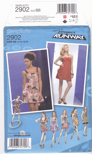 Simplicity 2902 uncut 11 12 13 14 15 16 Mini Dress with Variations Project Runway