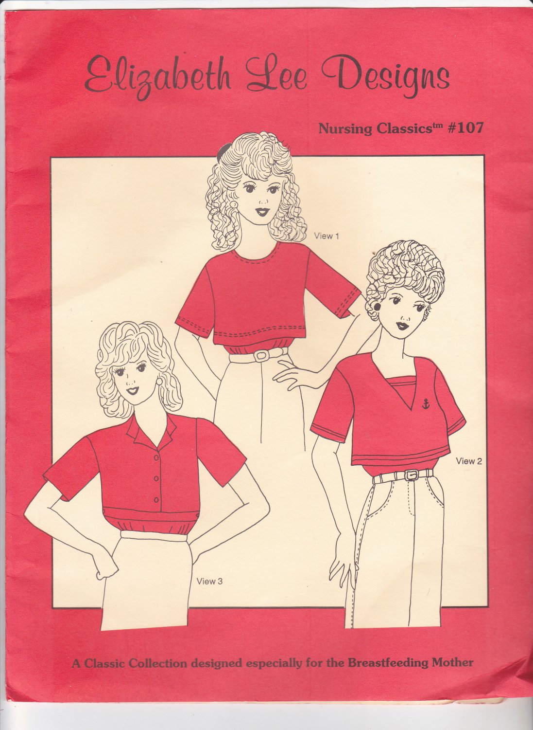 Elizabeth Lee Designs Pattern 107 uncut All Sizes Nursing Breastfeeding Tops