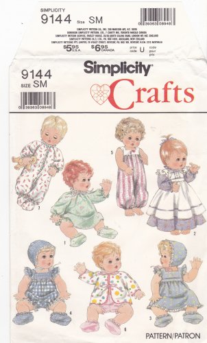 Simplicity 9144 Pattern Uncut Baby Doll Clothing Small 13 14 inches