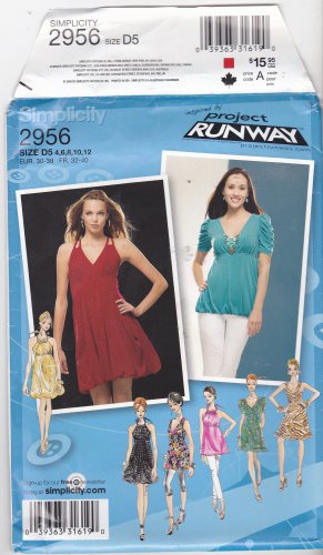 Simplicity 2956 Uncut 4 6 8 10 12 Knit Dress or Tunic Bodice, Skirt Variations Project Runway